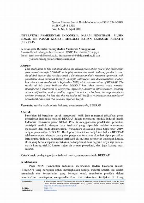 Penetrasi Pasar Musik Global Indonesia